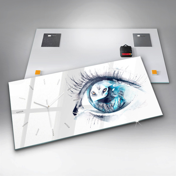 Horloge rectangulaire horizontale 'Illustration de l''œil de loup'