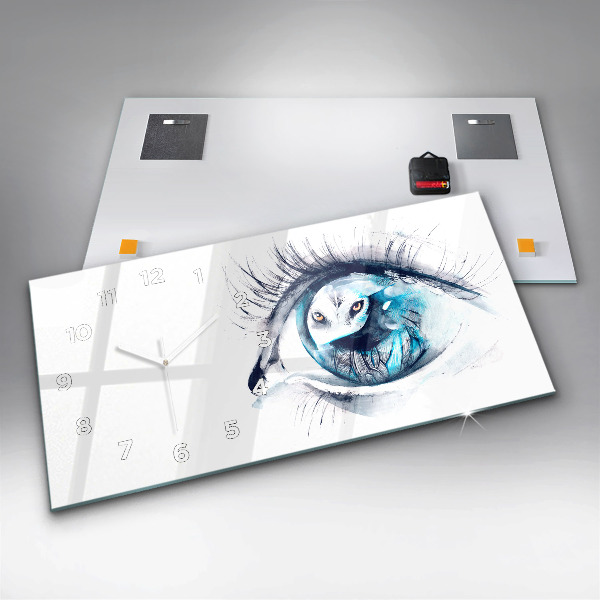 Horloge rectangulaire horizontale 'Illustration de l''œil de loup'