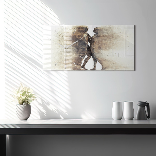Horloge rectangulaire horizontale Personnes abstraites sable