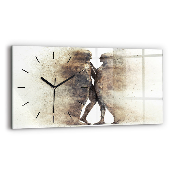 Horloge rectangulaire horizontale Personnes abstraites sable