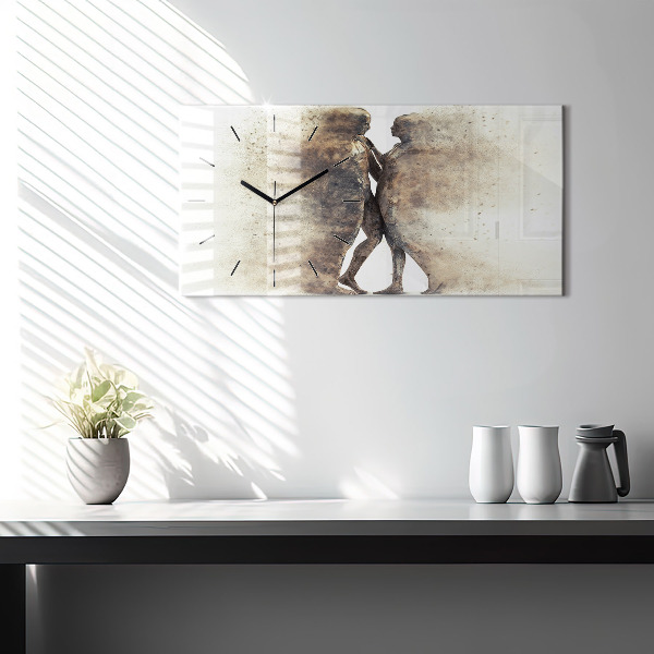 Horloge rectangulaire horizontale Personnes abstraites sable