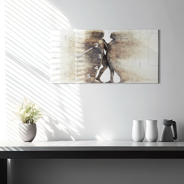 Horloge rectangulaire horizontale Personnes abstraites sable