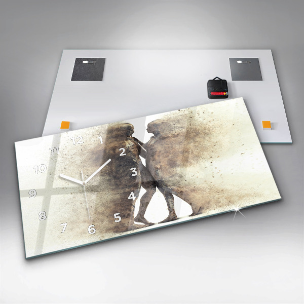 Horloge rectangulaire horizontale Personnes abstraites sable