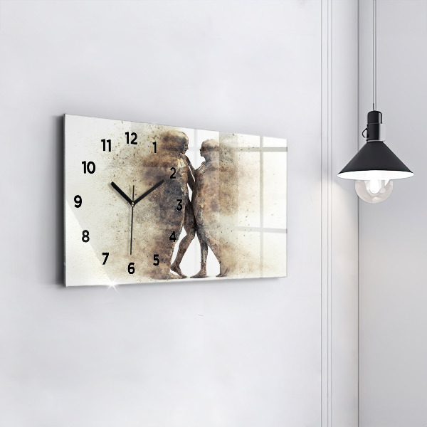 Horloge rectangulaire horizontale Personnes abstraites sable