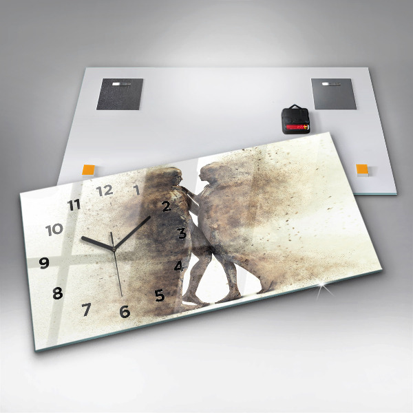 Horloge rectangulaire horizontale Personnes abstraites sable