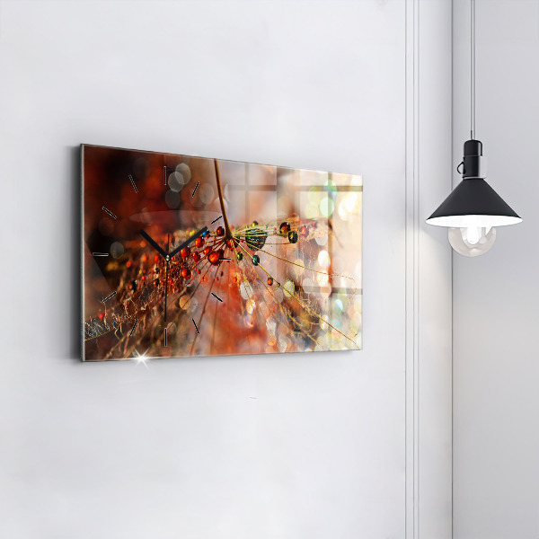 Horloge rectangulaire horizontale Pissenlit avec rosée