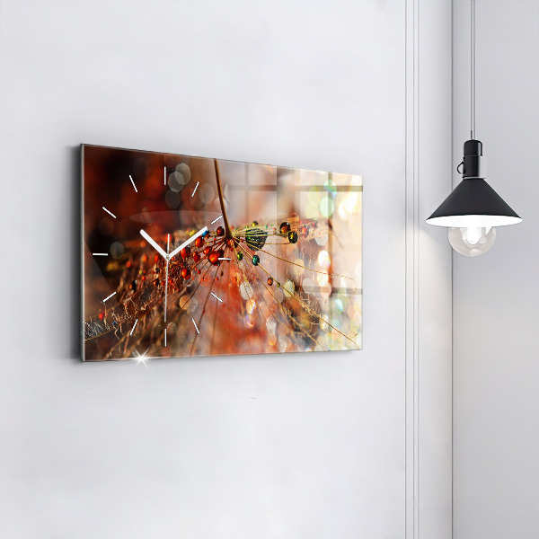 Horloge rectangulaire horizontale Pissenlit avec rosée