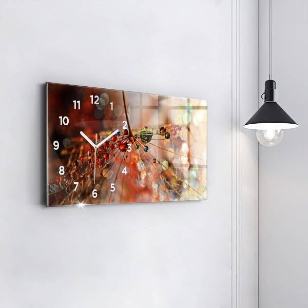 Horloge rectangulaire horizontale Pissenlit avec rosée