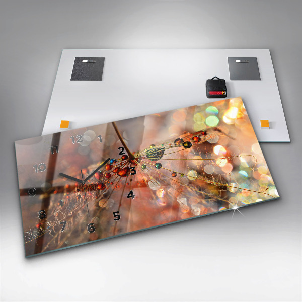 Horloge rectangulaire horizontale Pissenlit avec rosée