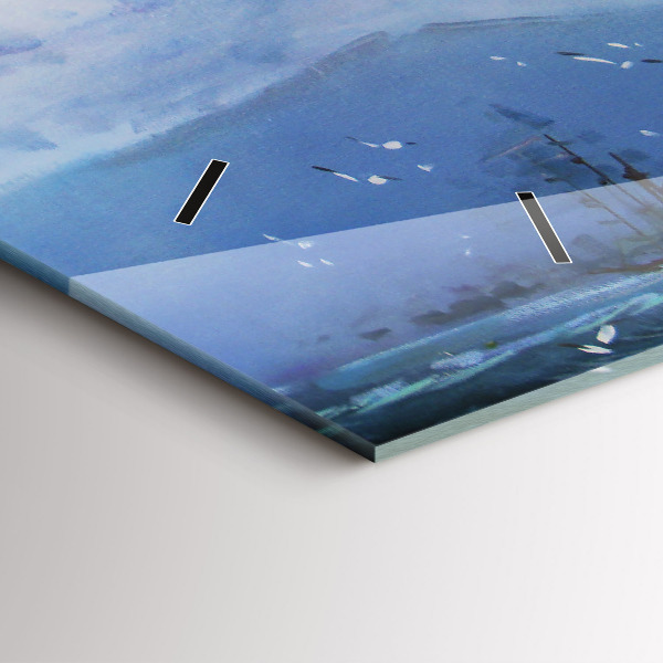 Horloge rectangulaire horizontale 'Un bateau sur l''eau'