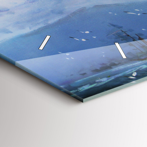 Horloge rectangulaire horizontale 'Un bateau sur l''eau'