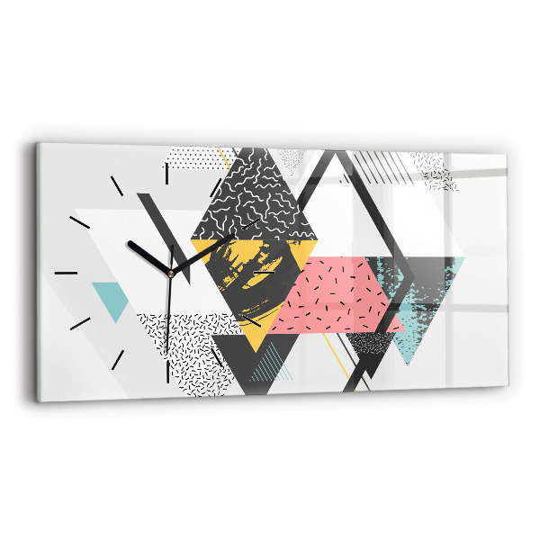 Horloge rectangulaire horizontale Motif géométrique