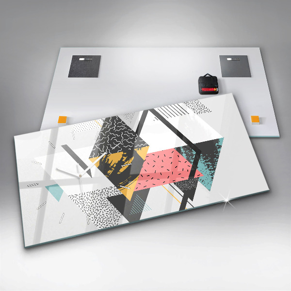 Horloge rectangulaire horizontale Motif géométrique