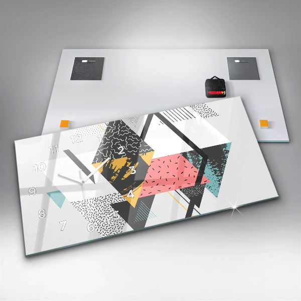 Horloge rectangulaire horizontale Motif géométrique