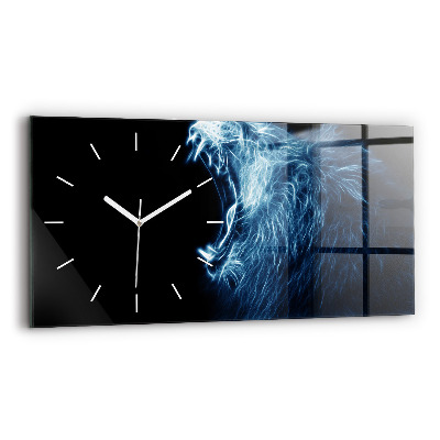 Horloge rectangulaire horizontale Le langage corporel du lion sauvage
