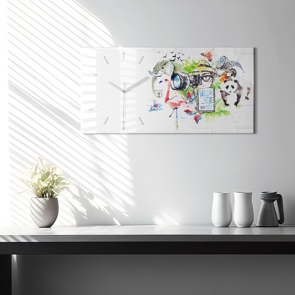 Horloge rectangulaire horizontale Zoologiste