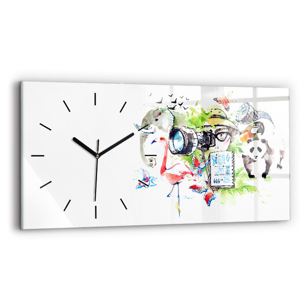 Horloge rectangulaire horizontale Zoologiste