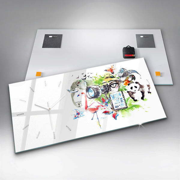 Horloge rectangulaire horizontale Zoologiste