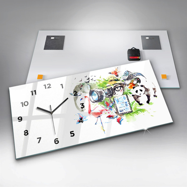 Horloge rectangulaire horizontale Zoologiste