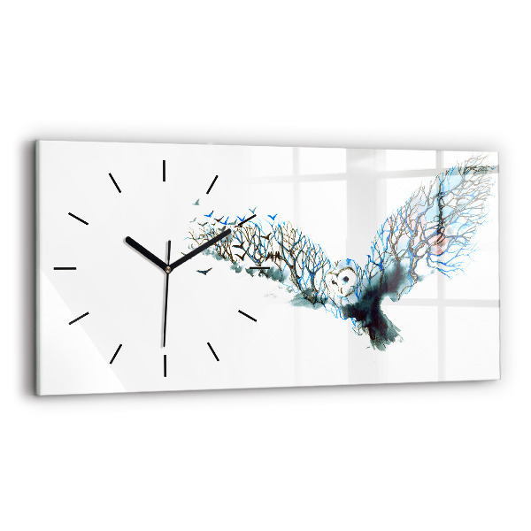 Horloge rectangulaire horizontale Liberté et nature des oiseaux
