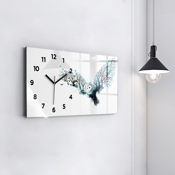 Horloge rectangulaire horizontale Liberté et nature des oiseaux