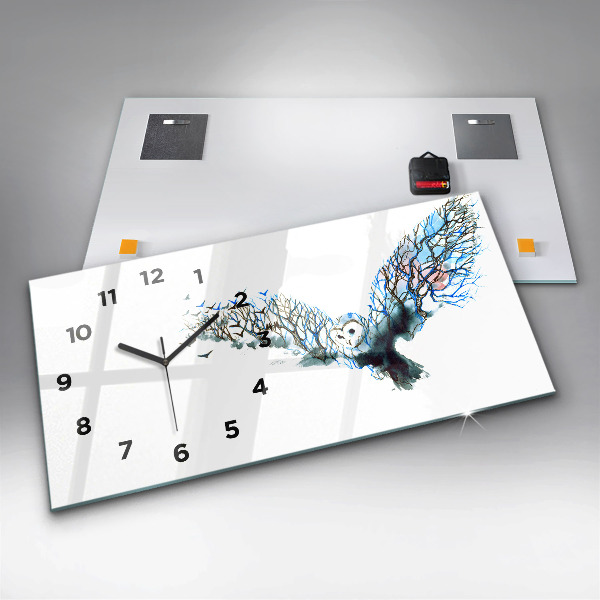 Horloge rectangulaire horizontale Liberté et nature des oiseaux
