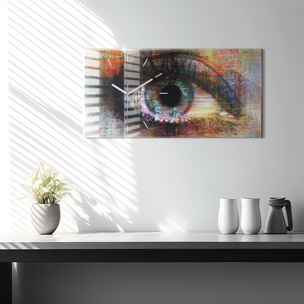 Horloge rectangulaire horizontale Street Art Eye