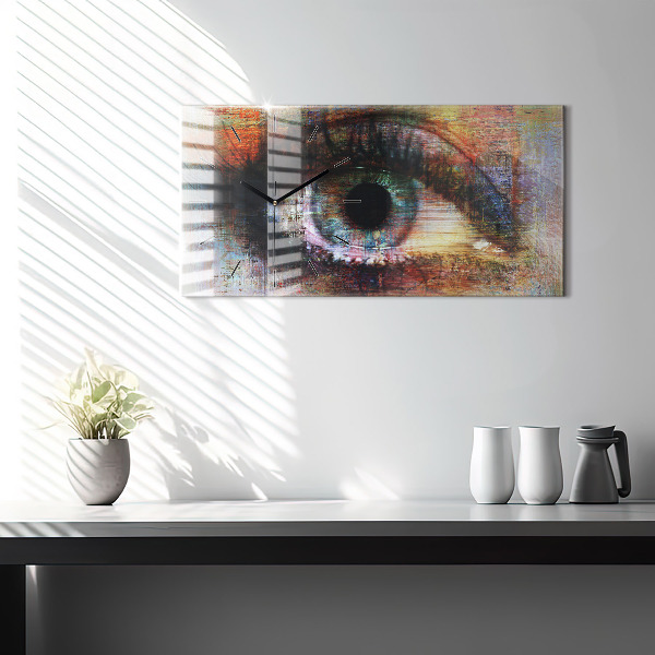 Horloge rectangulaire horizontale Street Art Eye