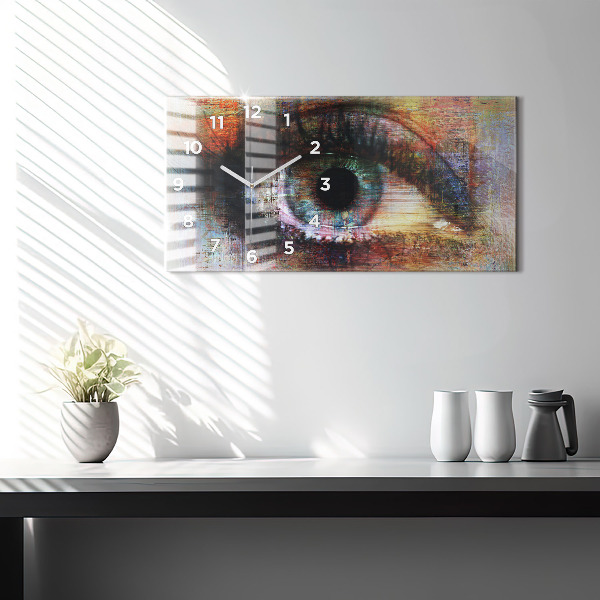 Horloge rectangulaire horizontale Street Art Eye