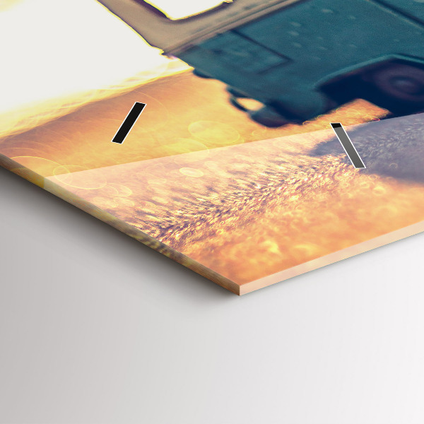 Horloge rectangulaire horizontale Camping-car sur la plage