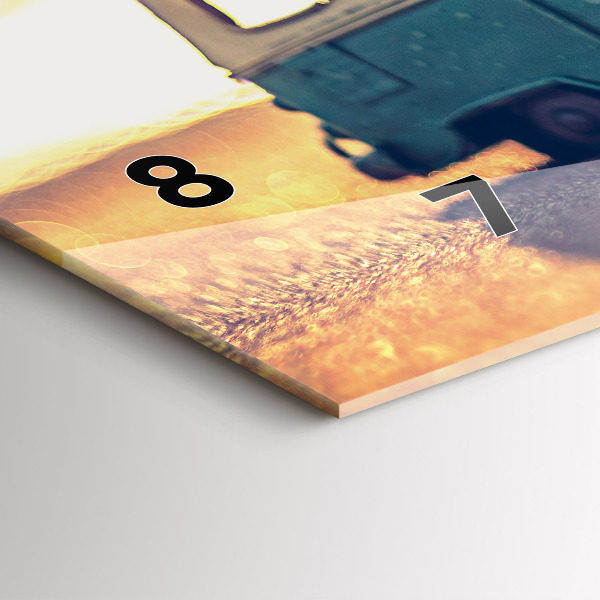 Horloge rectangulaire horizontale Camping-car sur la plage