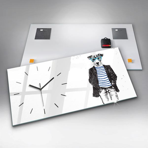 Horloge rectangulaire horizontale Un chien dans un corps humain