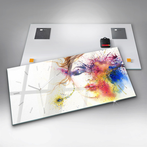 Horloge rectangulaire horizontale 'Portrait d''une femme mystérieuse'