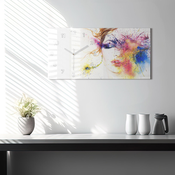 Horloge rectangulaire horizontale 'Portrait d''une femme mystérieuse'