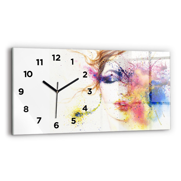Horloge rectangulaire horizontale 'Portrait d''une femme mystérieuse'