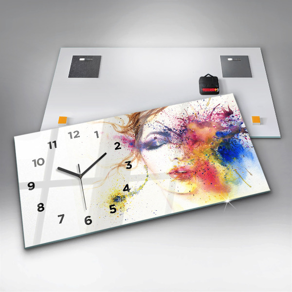 Horloge rectangulaire horizontale 'Portrait d''une femme mystérieuse'