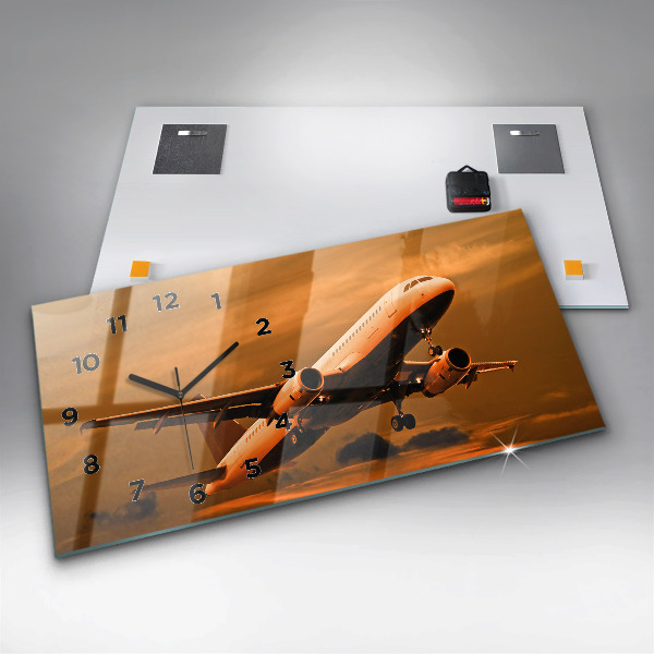 Horloge rectangulaire horizontale Voyager en avion