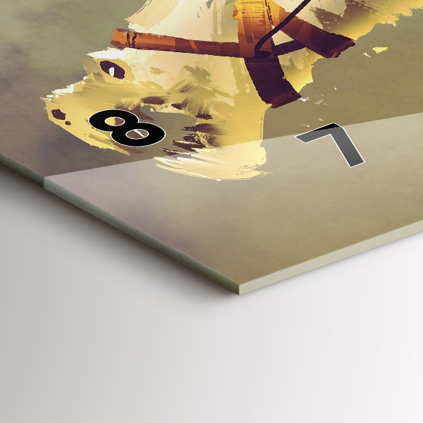 Horloge rectangulaire horizontale Illustration de cavalier de dragon