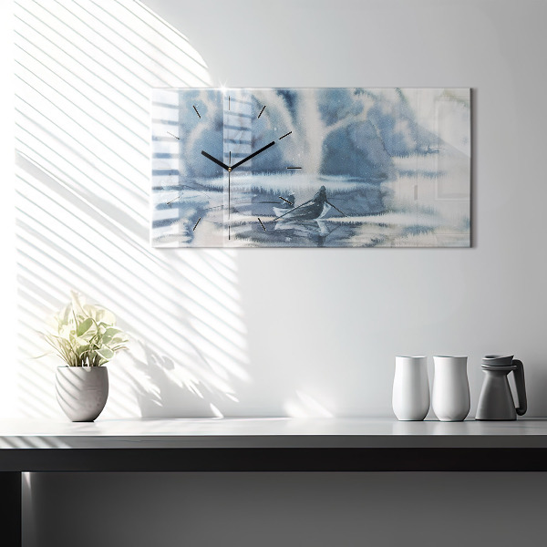 Horloge rectangulaire horizontale 'Lac d''hiver de Łódka'