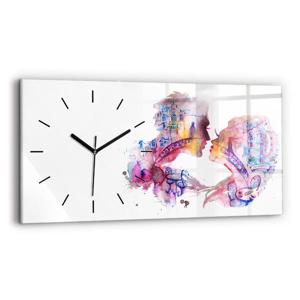 Horloge rectangulaire horizontale Deux corps, une âme
