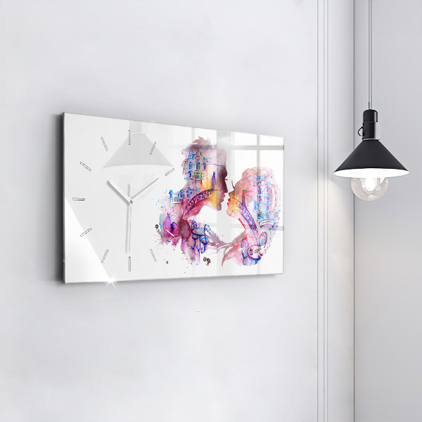 Horloge rectangulaire horizontale Deux corps, une âme