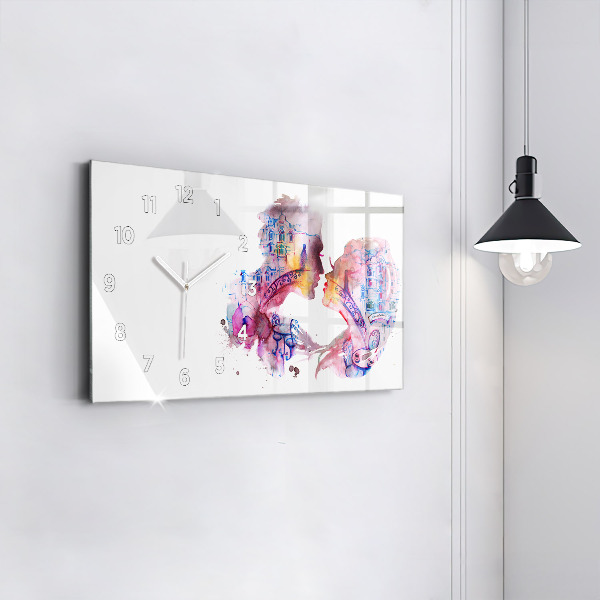 Horloge rectangulaire horizontale Deux corps, une âme