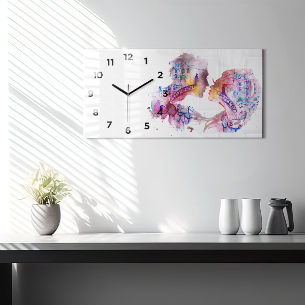 Horloge rectangulaire horizontale Deux corps, une âme