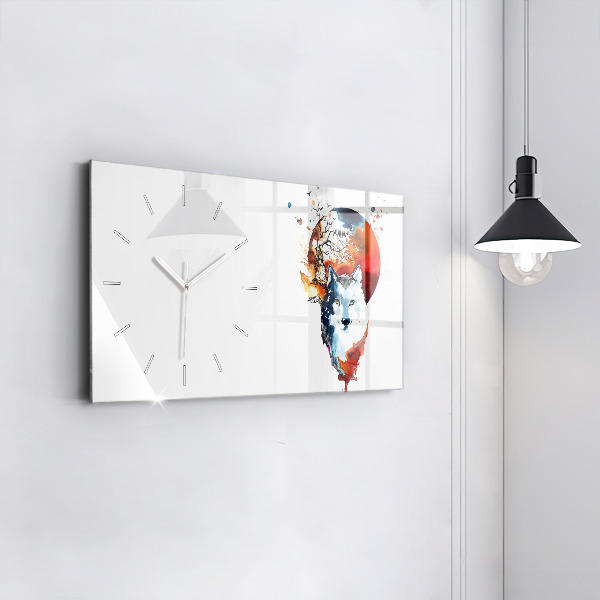 Horloge rectangulaire horizontale Pleine Lune et Luna du Loup-Garou