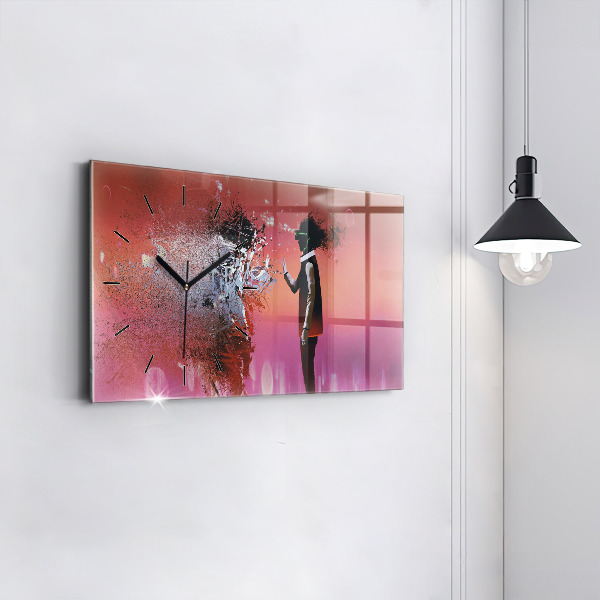 Horloge rectangulaire horizontale Cyberespace