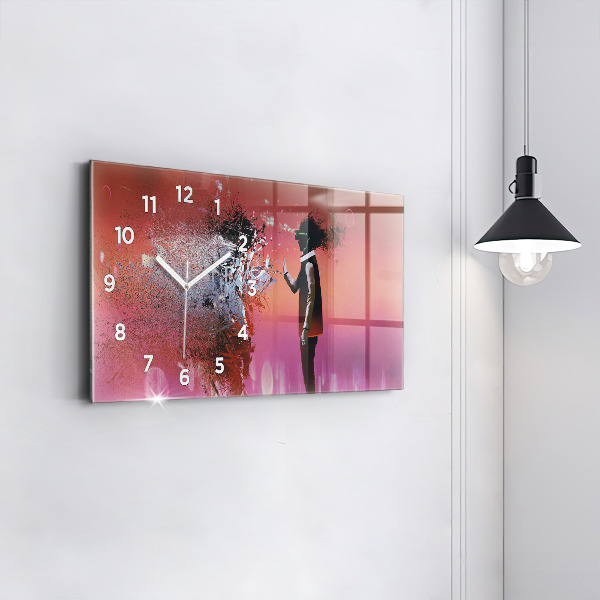 Horloge rectangulaire horizontale Cyberespace