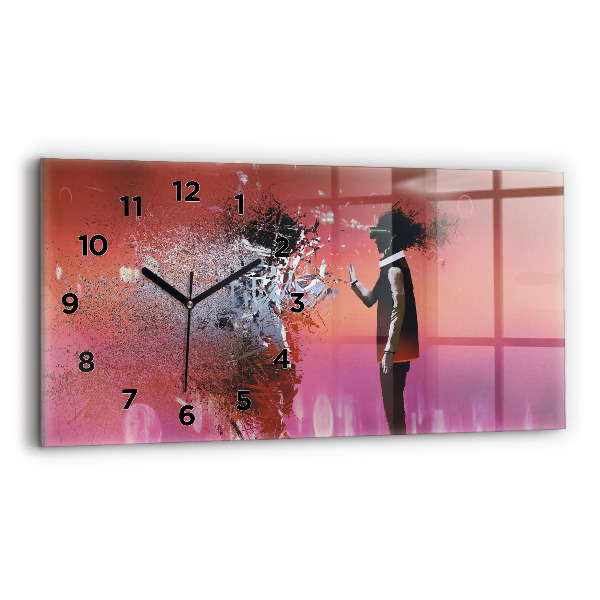 Horloge rectangulaire horizontale Cyberespace