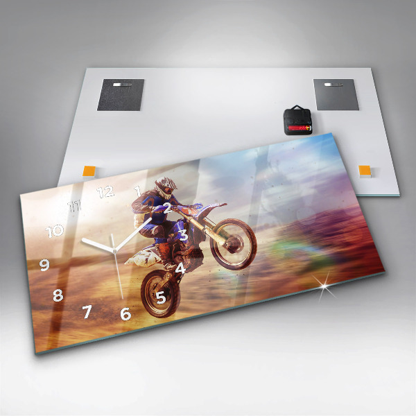 Horloge rectangulaire horizontale Motocross Enduro