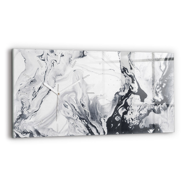 Horloge rectangulaire horizontale 'Marbre à l''encre abstrait'