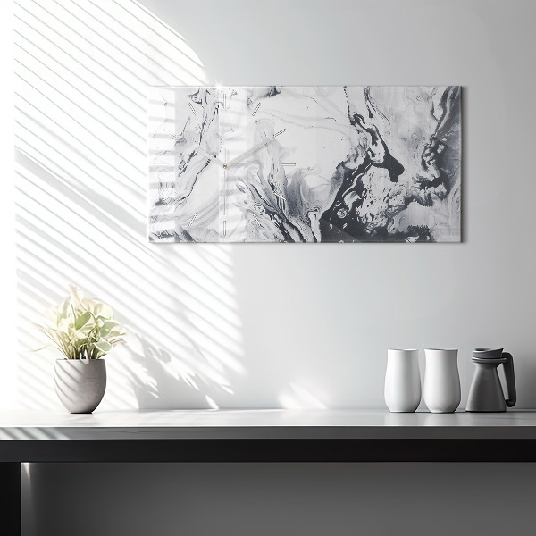Horloge rectangulaire horizontale 'Marbre à l''encre abstrait'